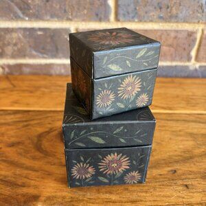 Bobs Boxes Sunflowers 2 Stacking Folk Art Boxes Primitive Art Storage Box